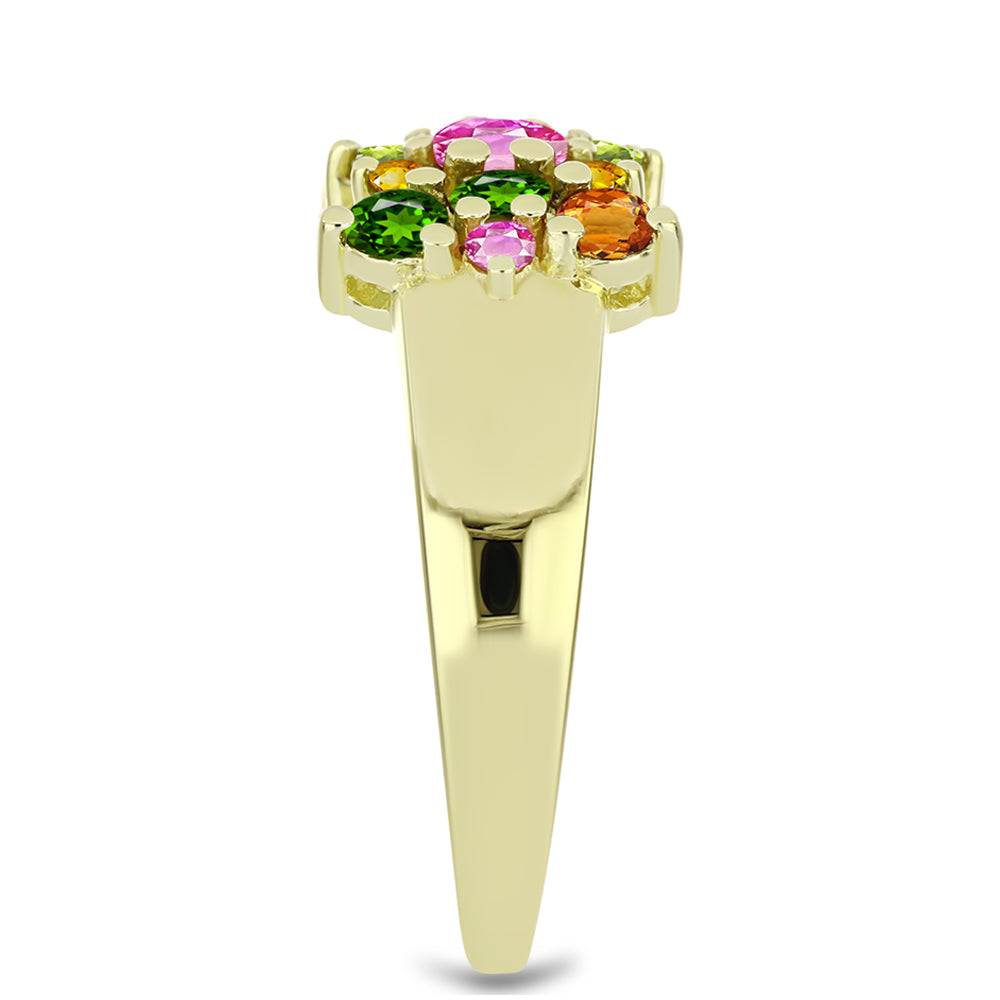 Anillo de Plata Bañada en Oro con Chakra Turmalina