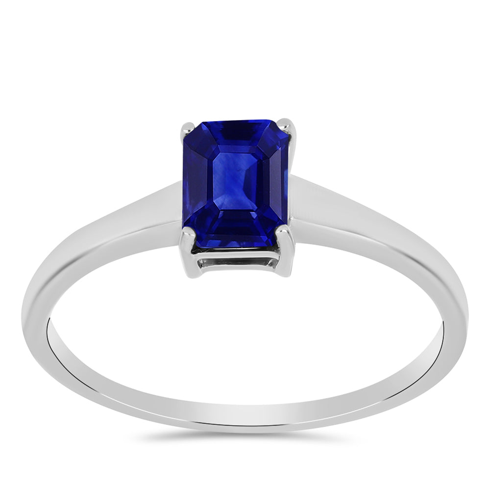 Anillo de Plata con Zafiro Azul Australiano