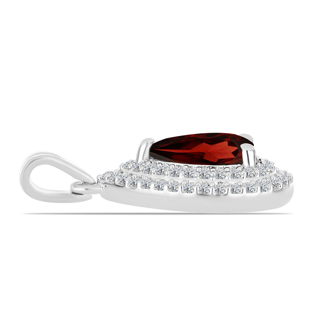 Colgante de Plata con Granate Barton y Topacio Blanco