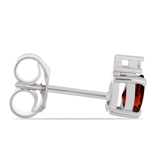 Pendientes de Plata con Granate Barton y Topacio Blanco