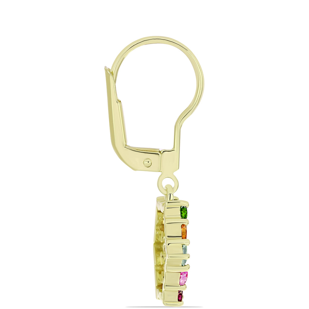 Pendientes de Plata Bañada en Oro con Chakra Turmalina