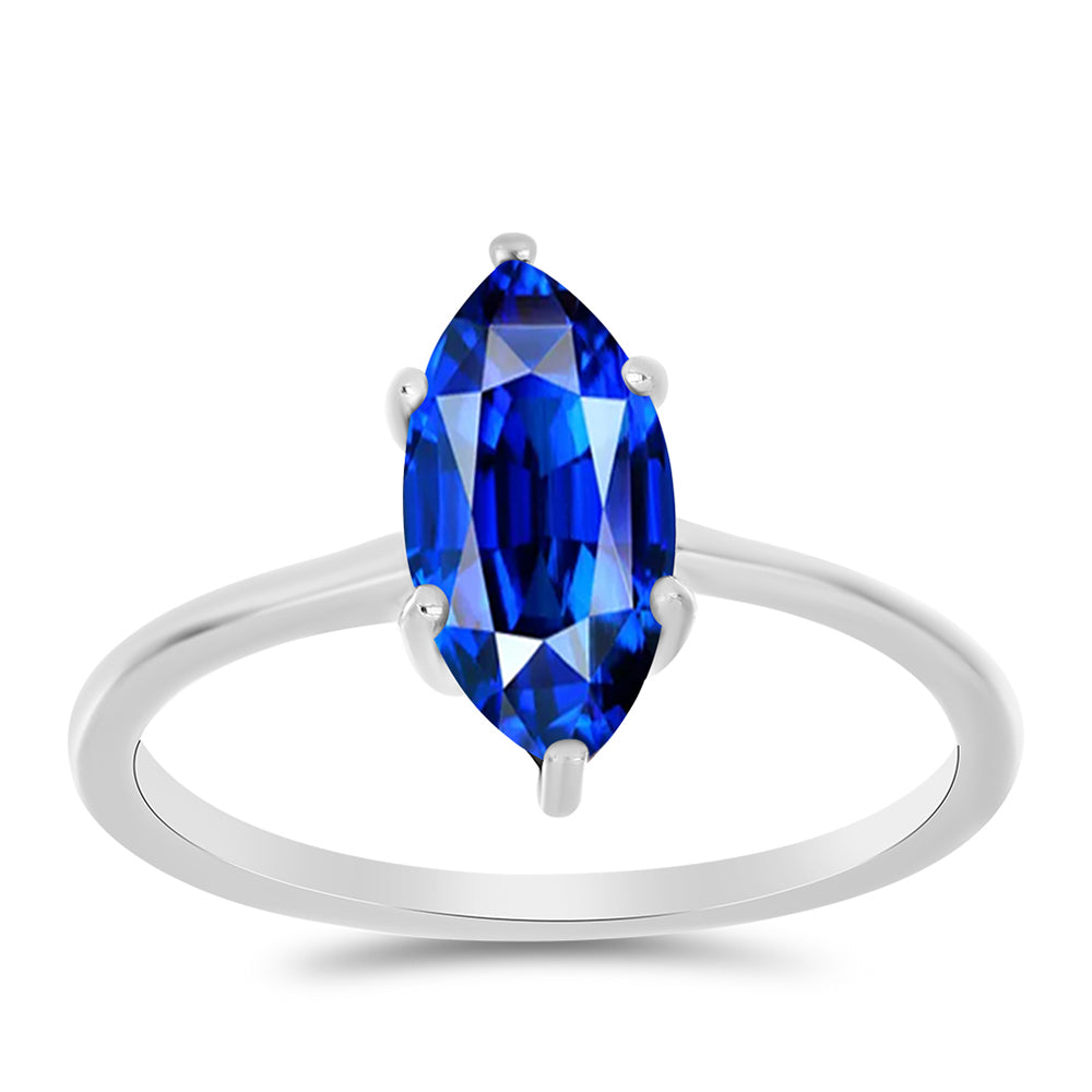 Anillo de Plata con Zafiro Azul Australiano