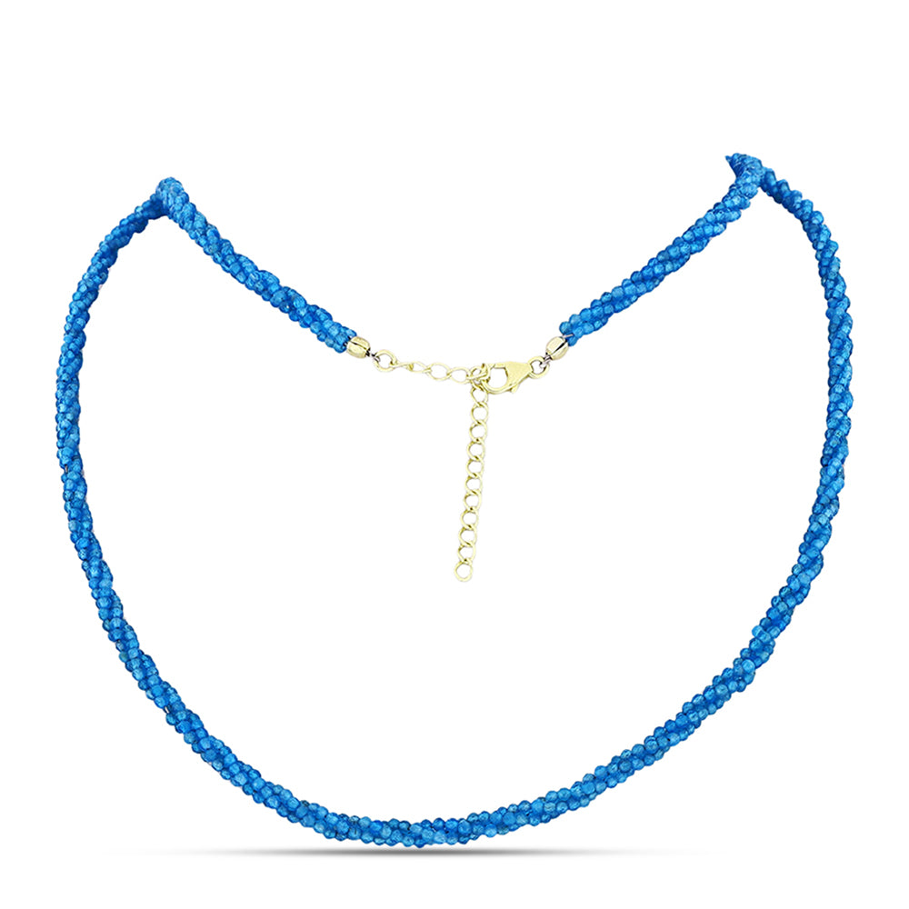 Collar de Plata Bañada en Oro con Cuarzo Paraiba