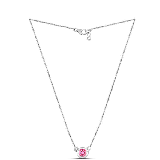 Collar de Plata con Turmalina Rosa de Pelmadulla