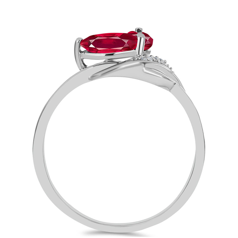 Anillo de Plata con Rubí de Madagascar y Topacio Blanco
