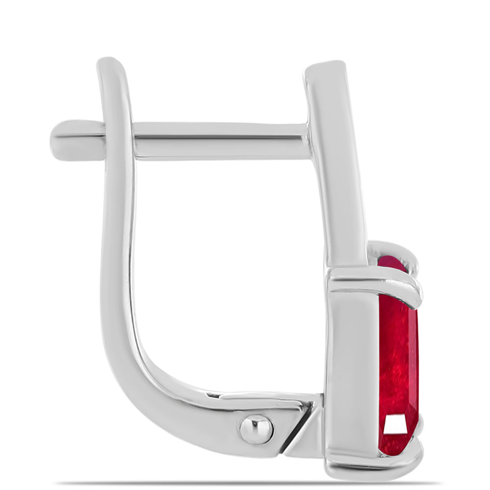 Pendientes de Plata con Rubí de Madagascar y Topacio Blanco