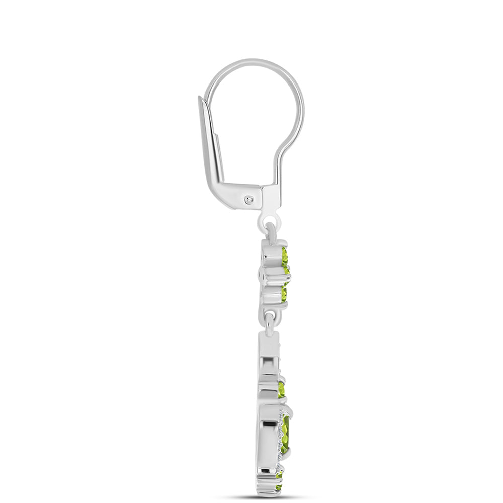 Pendientes de Plata con Peridoto de Changbai y Topacio Blanco