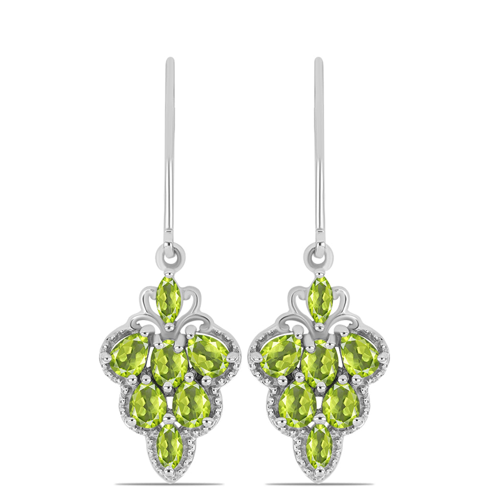 Pendientes de Plata con Peridoto de Changbai