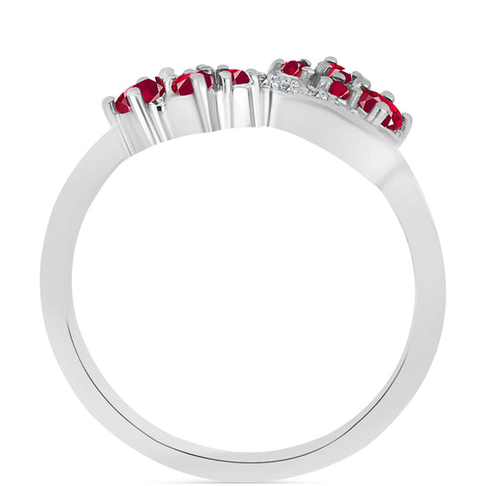 Anillo de Plata con Rubí de Madagascar y Topacio Blanco