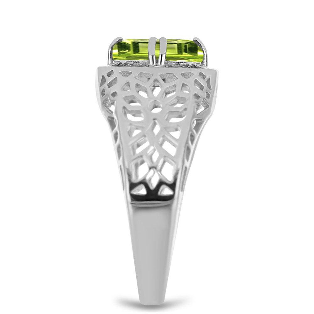 Anillo de Plata con Peridoto de Changbai