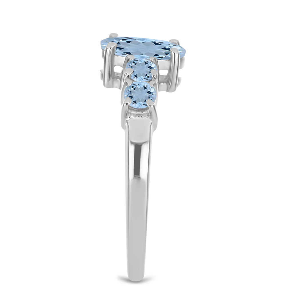 Anillo de Plata con Aguamarina del Condado de Embu