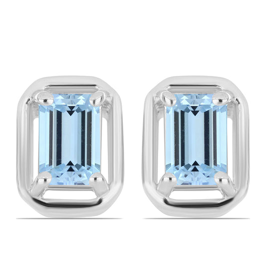 Pendientes de Plata con Aguamarina del Condado de Embu