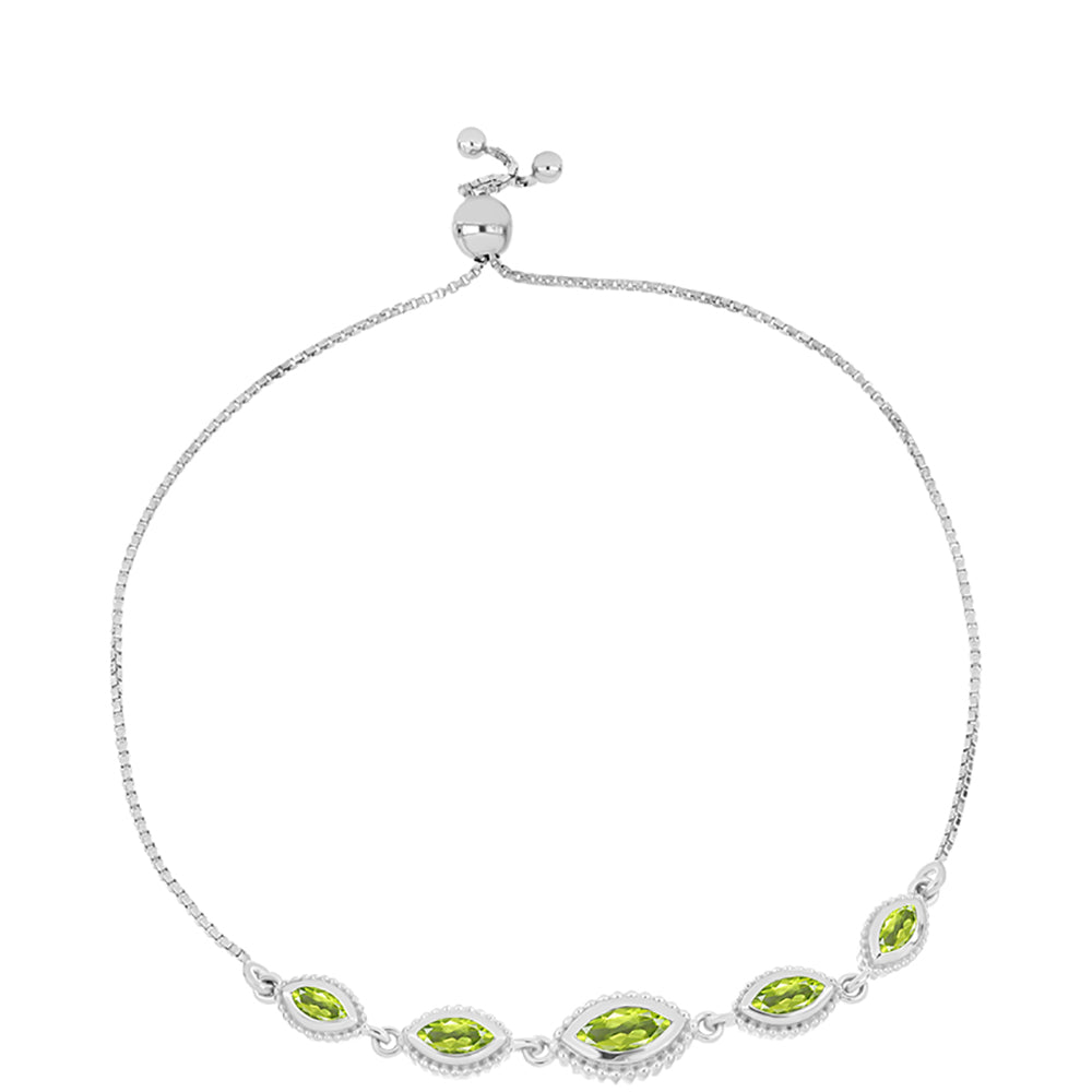 Pulsera de Plata con Peridoto de Changbai