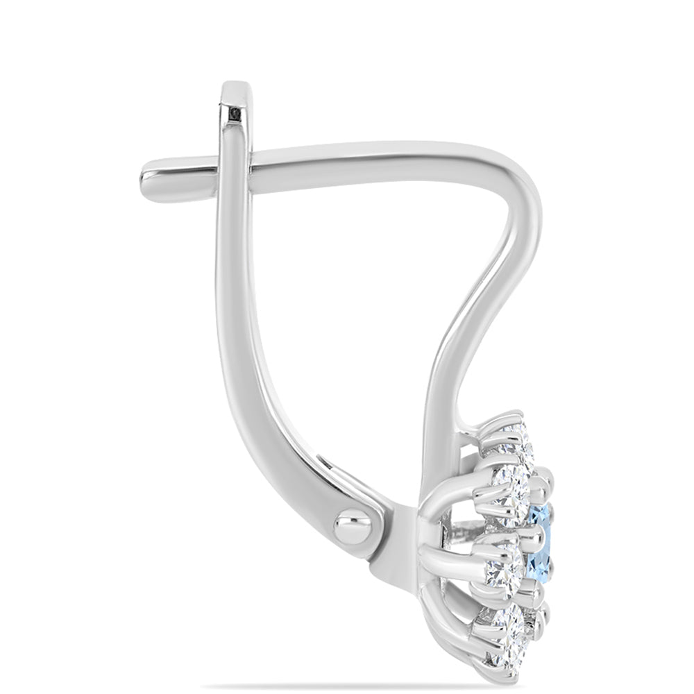 Pendientes de Plata con Aguamarina del Condado de Embu