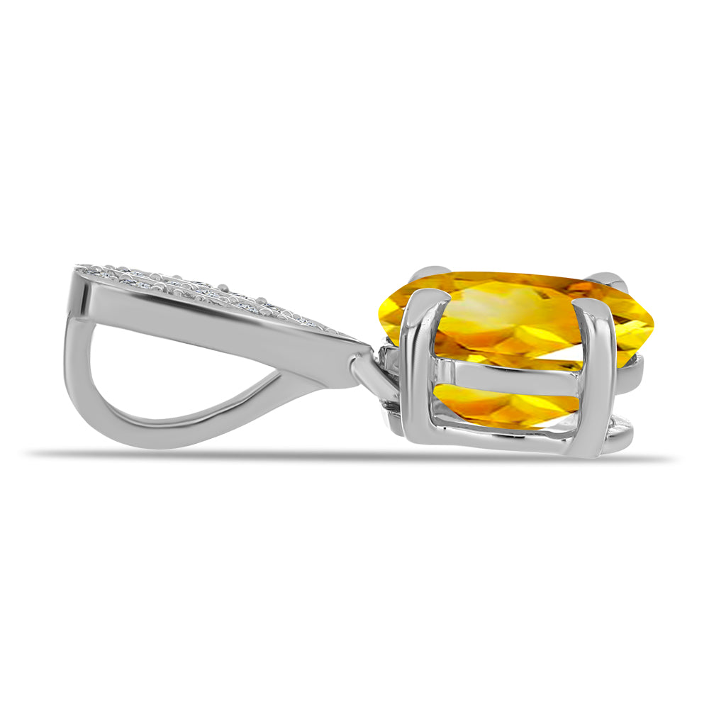 Colgante de Plata con Citrino de los Montes Urales y Topacio Blanco