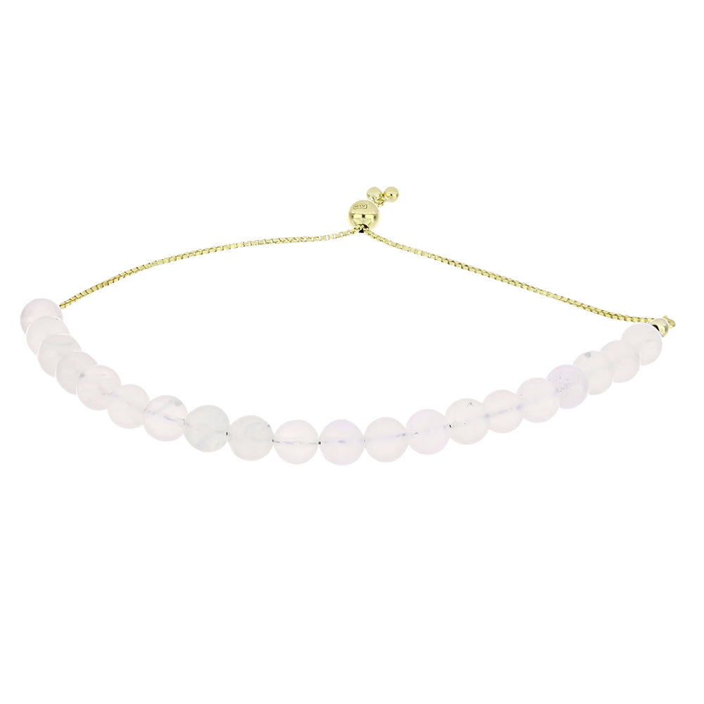 Pulsera de Plata Bañada en Oro con Piedra Lunar Arco Iris