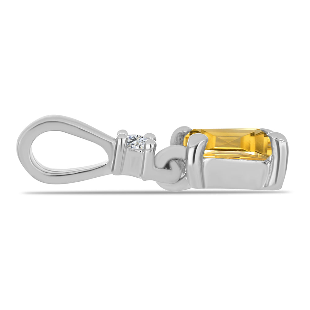Conjunto de Plata con Citrino de los Montes Urales y Topacio Blanco ( Pendientes +Anillo +Colgante )