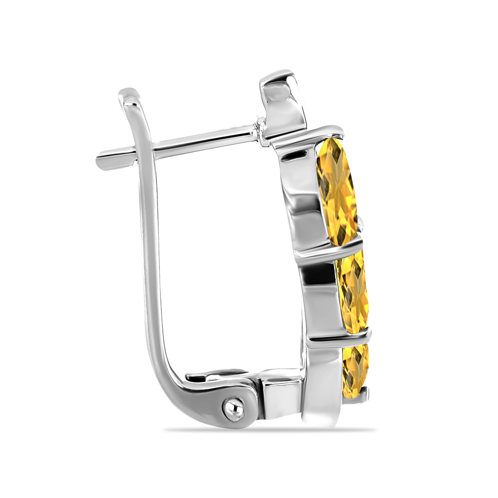 Pendientes de Plata con Citrino de los Montes Urales