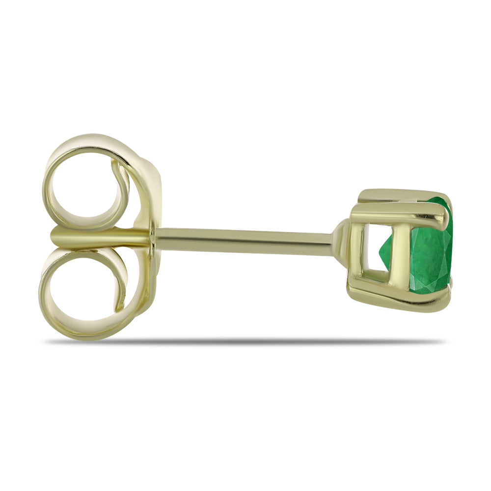 Pendientes de Plata Bañada en Oro con Esmeralda de Zambia