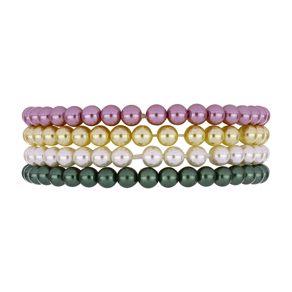 Conjunto Pepita con Perla blanca de agua dulce y Perla Melocotón de Agua Dulce ( Pulsera )