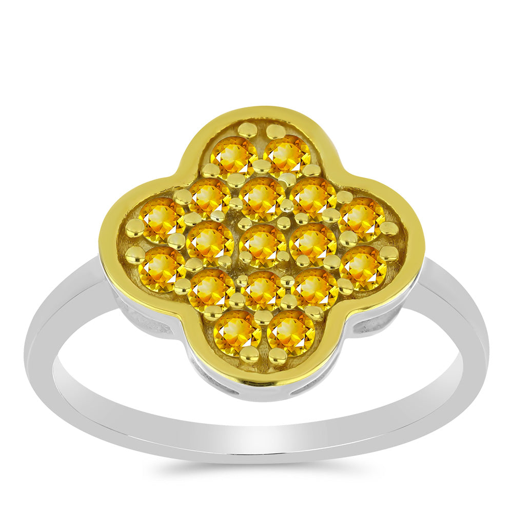 Anillo de Plata con Citrino de los Montes Urales