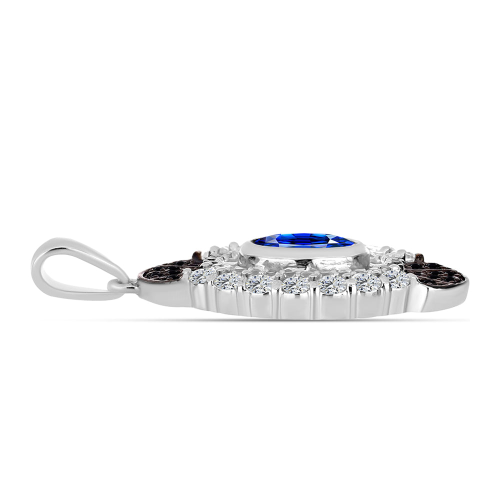 Colgante de Plata con Zafiro Azul Australiano y Topacio Blanco