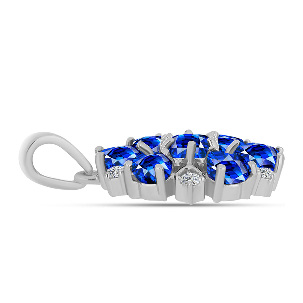 Colgante de Plata con Zafiro Azul Australiano y Topacio Blanco
