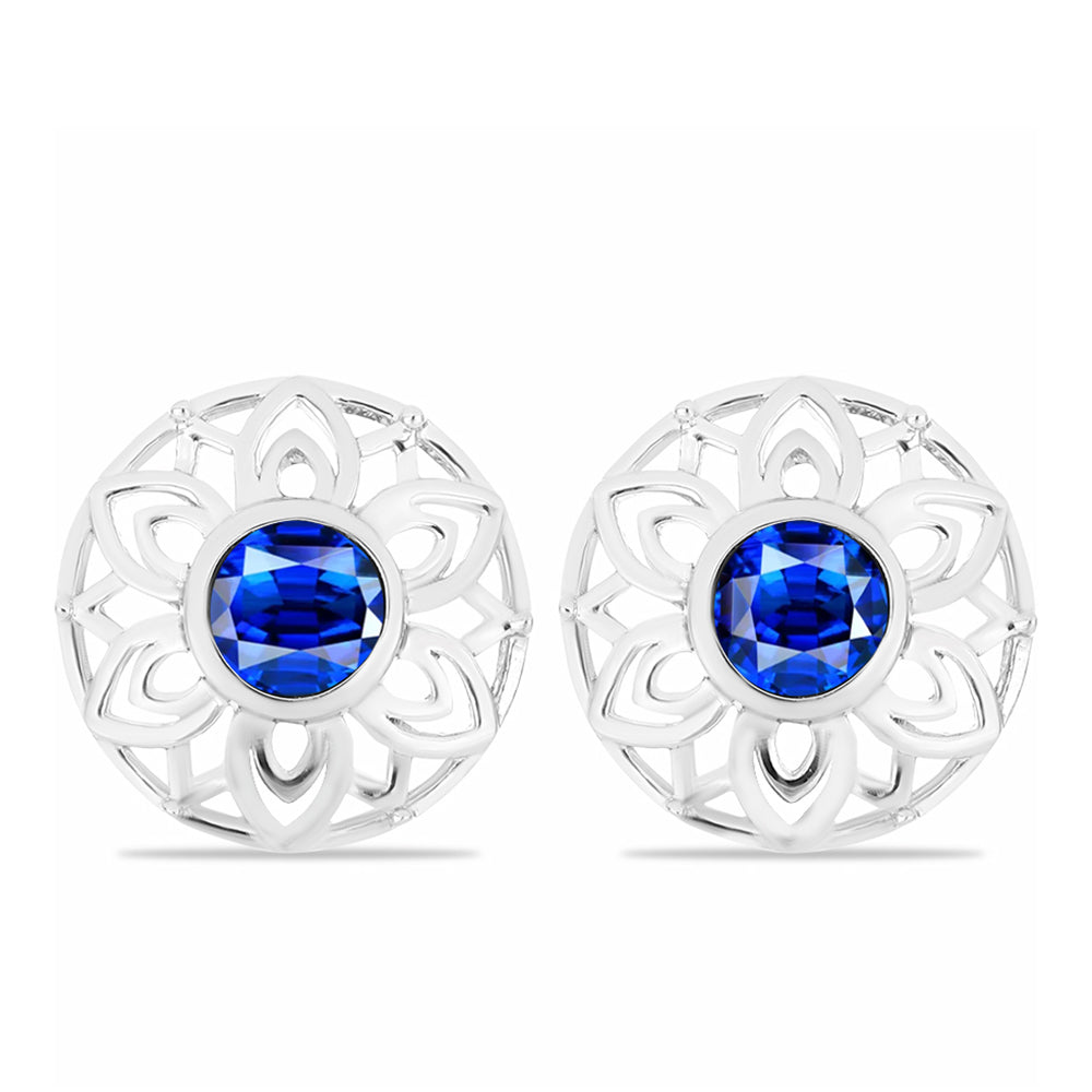 Pendientes de Plata con Zafiro Azul Australiano
