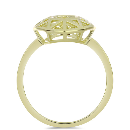 Anillo de Plata Bañada en Oro con Diamante Cognac