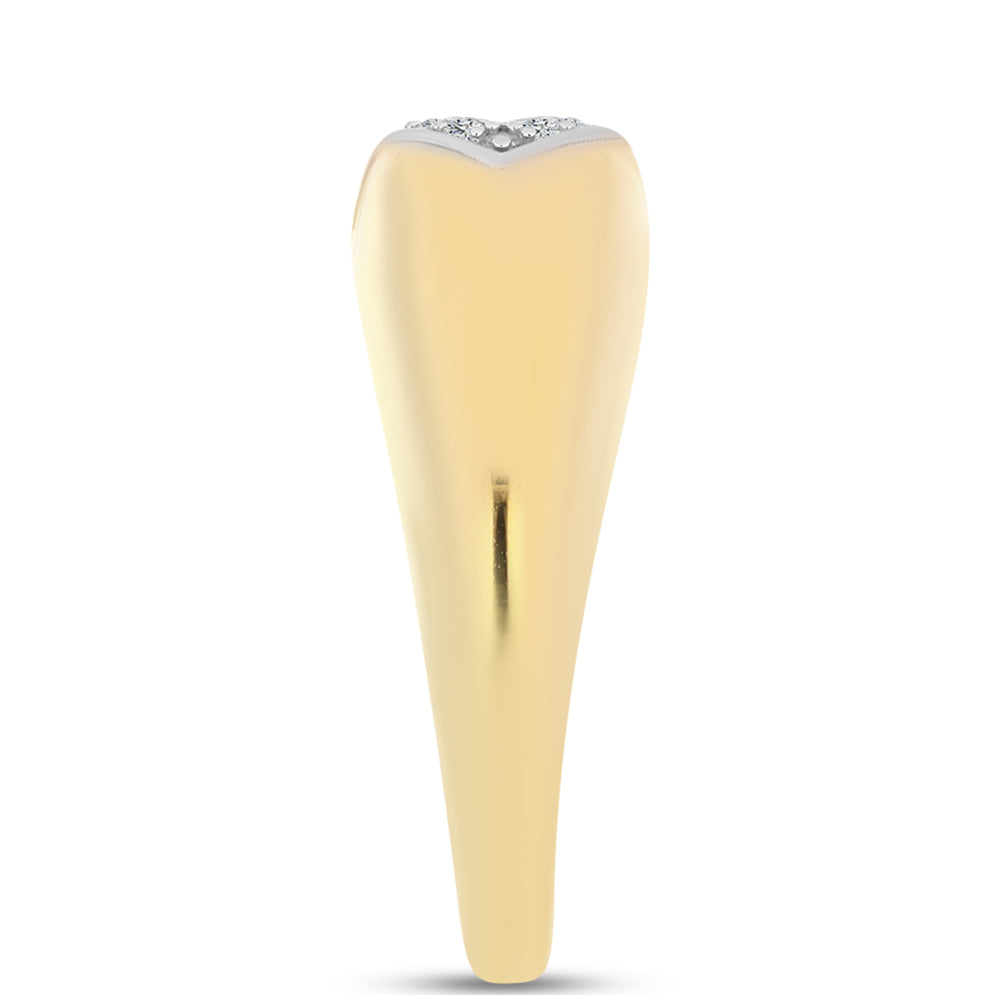 Anillo de Plata Bañada en Oro con Diamante Cognac y Topacio Blanco