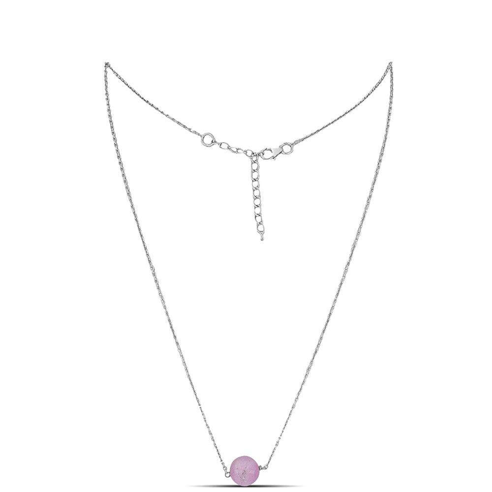 Collar de Plata con Kunzita de Pala