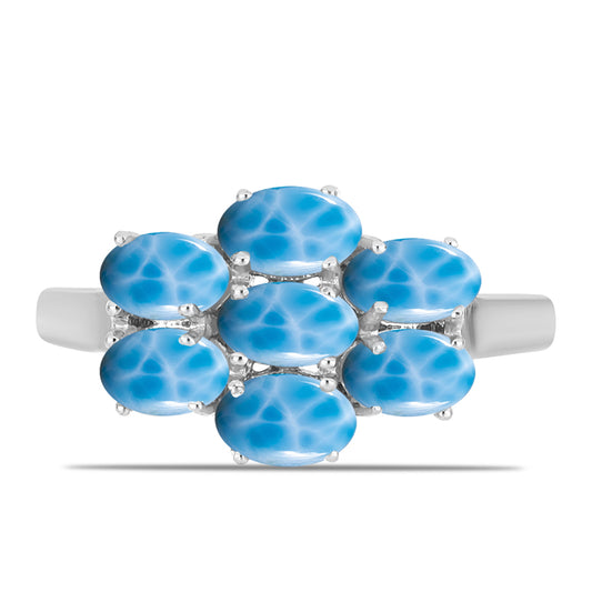 Anillo de Plata con Larimar de Barahona