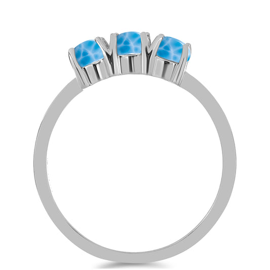 Anillo de Plata con Larimar de Barahona