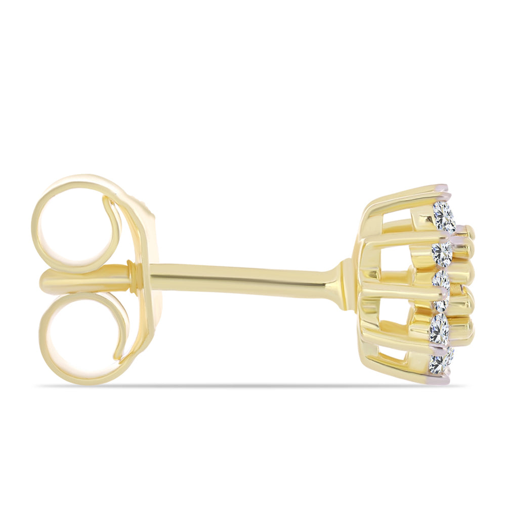 Pendientes de Plata Bañada en Oro con Diamante Cognac y Topacio Blanco