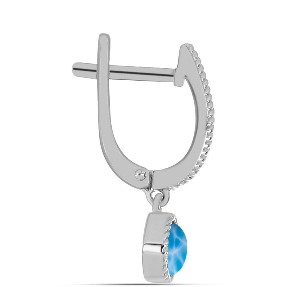 Pendientes de Plata con Larimar de Barahona