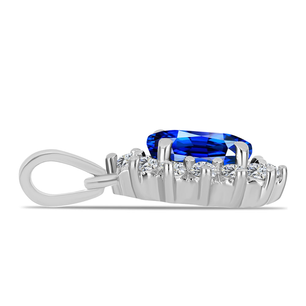 Colgante de Plata con Zafiro Azul Australiano y Topacio Blanco