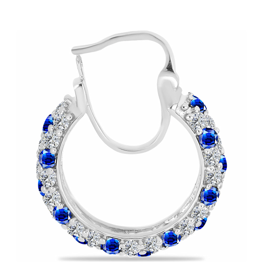 Pendientes de Plata con Zafiro Azul Australiano y Topacio Blanco