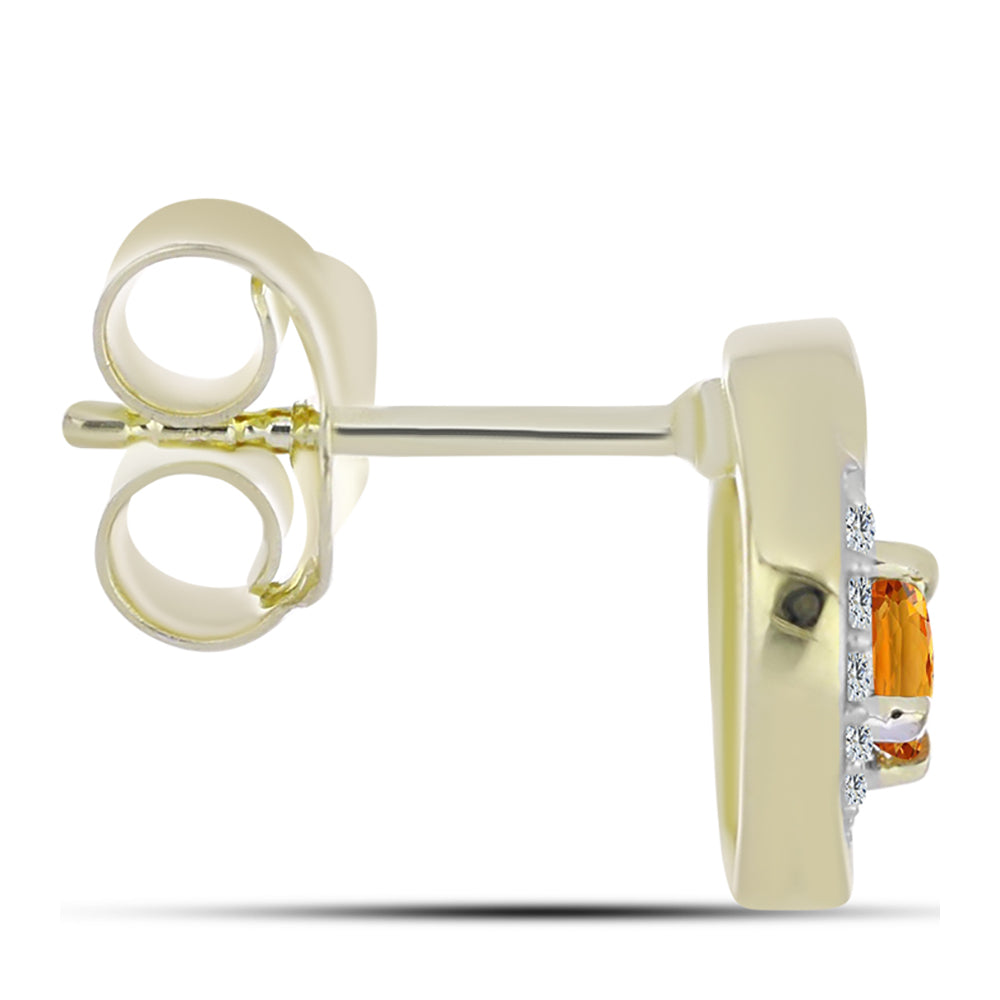 Pendientes de Plata Bañada en Oro con Zafiro Arco Iris y Topacio Blanco