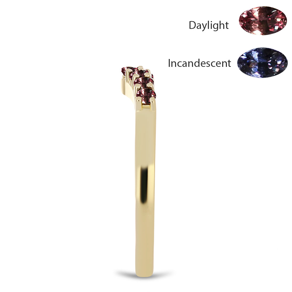 Anillo de Plata Bañada en Oro con Granate Multicolor de Tsivory