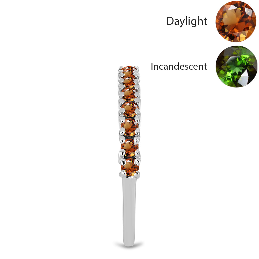 Anillo de Plata con Zultanita de Anatolia certificado y cultivado en laboratorio