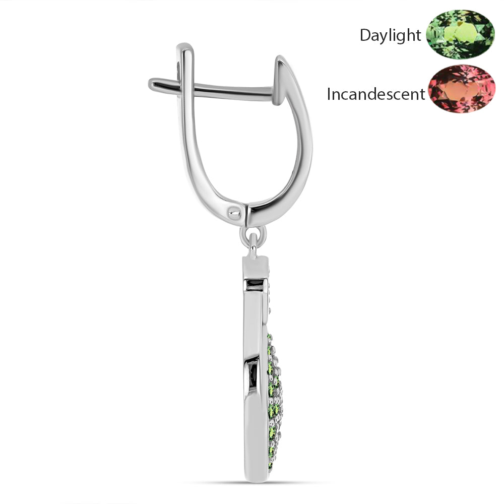 Pendientes de Plata con Alejandrita natural