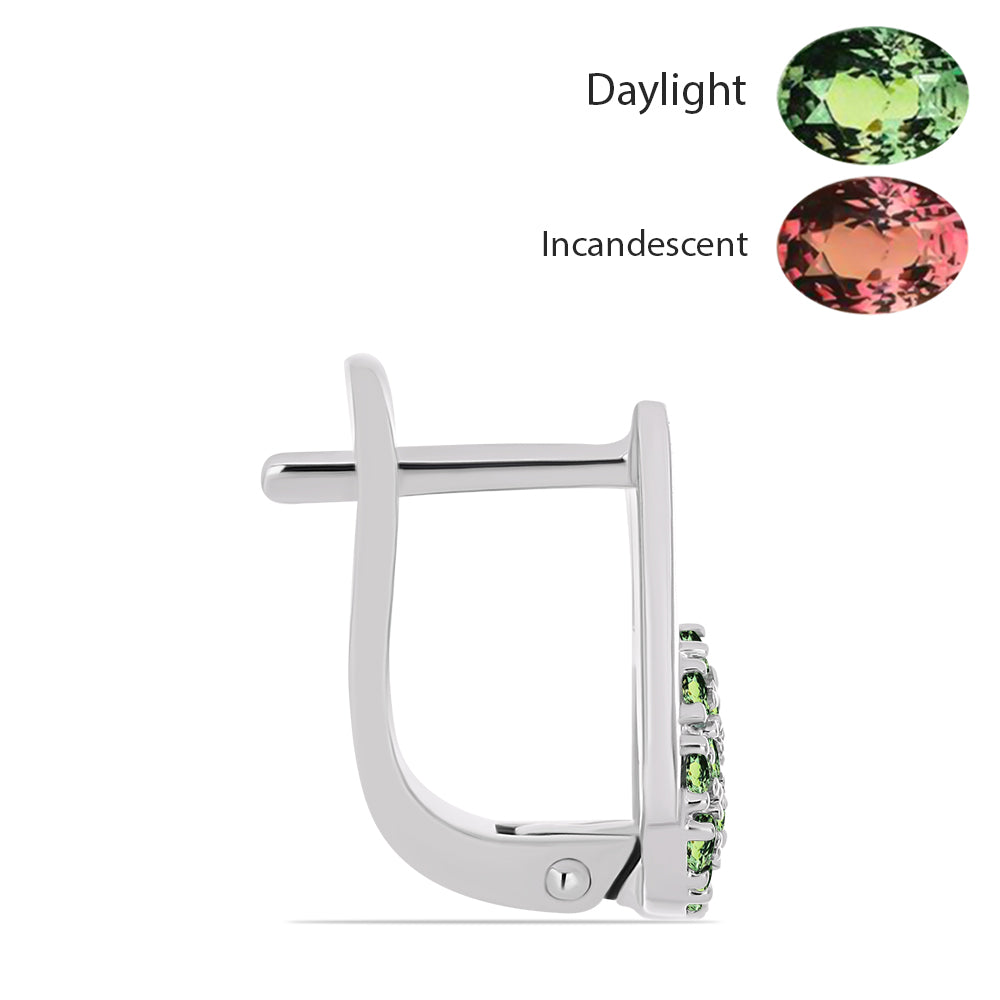 Pendientes de Plata con Alejandrita natural