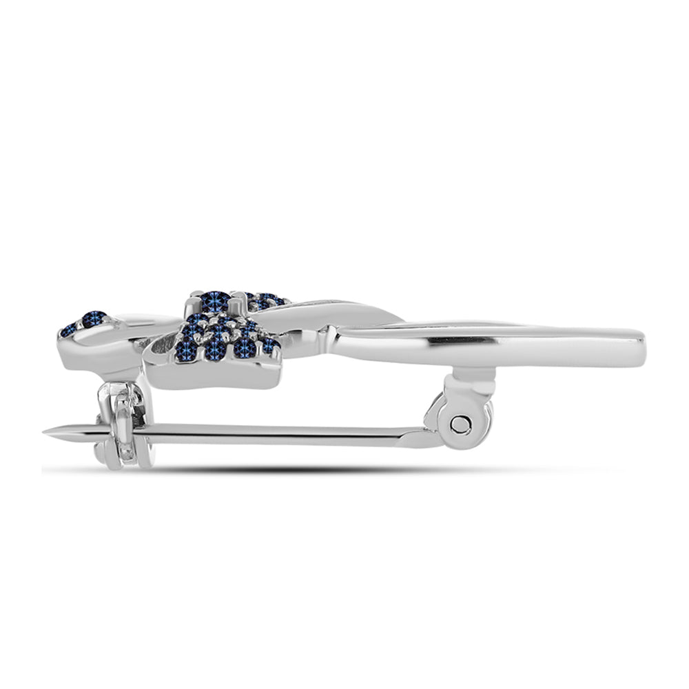 Broche de Plata con Moisanita "Púrpura Imperial"