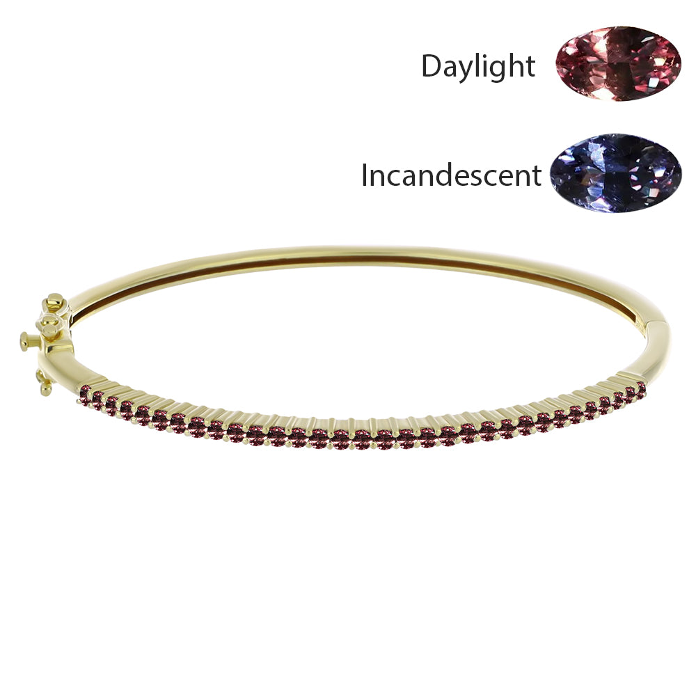 Brazalete de Plata Bañada en Oro con Granate Multicolor de Tsivory 1