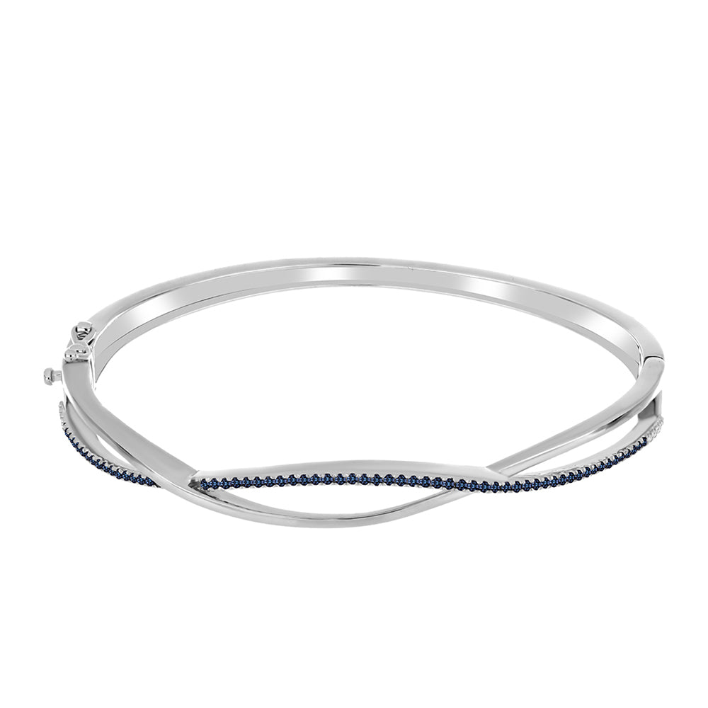 Brazalete de Plata con Moisanita "Púrpura Imperial"