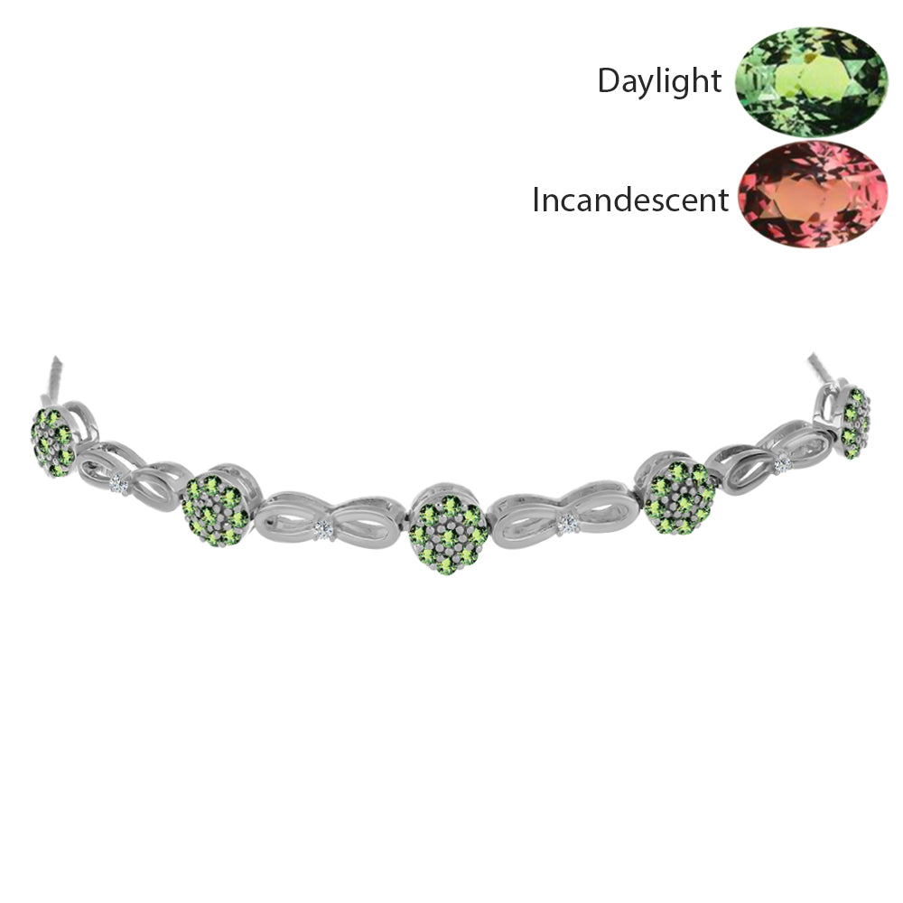 Pulsera de Plata con Alejandrita natural y Topacio Blanco