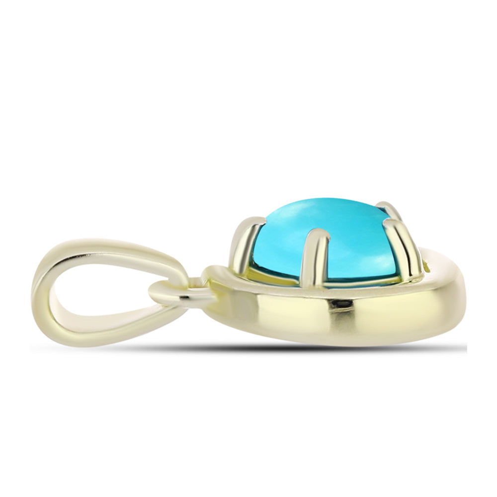 Colgante de Plata Bañada en Oro con Turquesa Bella Durmiente