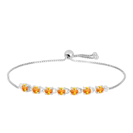 Pulsera de Plata con Zafiro Padparadscha