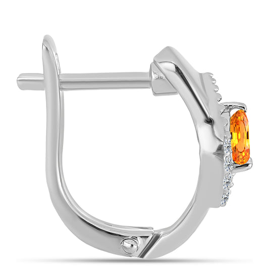 Pendientes de Plata con Zafiro Padparadscha y Topacio Blanco