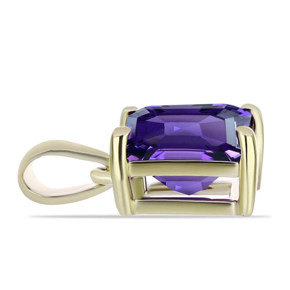 Colgante de Plata Bañada en Oro con Amatista de Marruecos